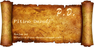 Pitino Dezső névjegykártya